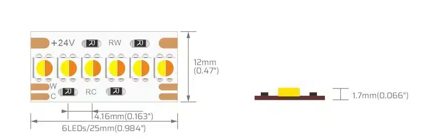 SMD3838 dual color LED strip
