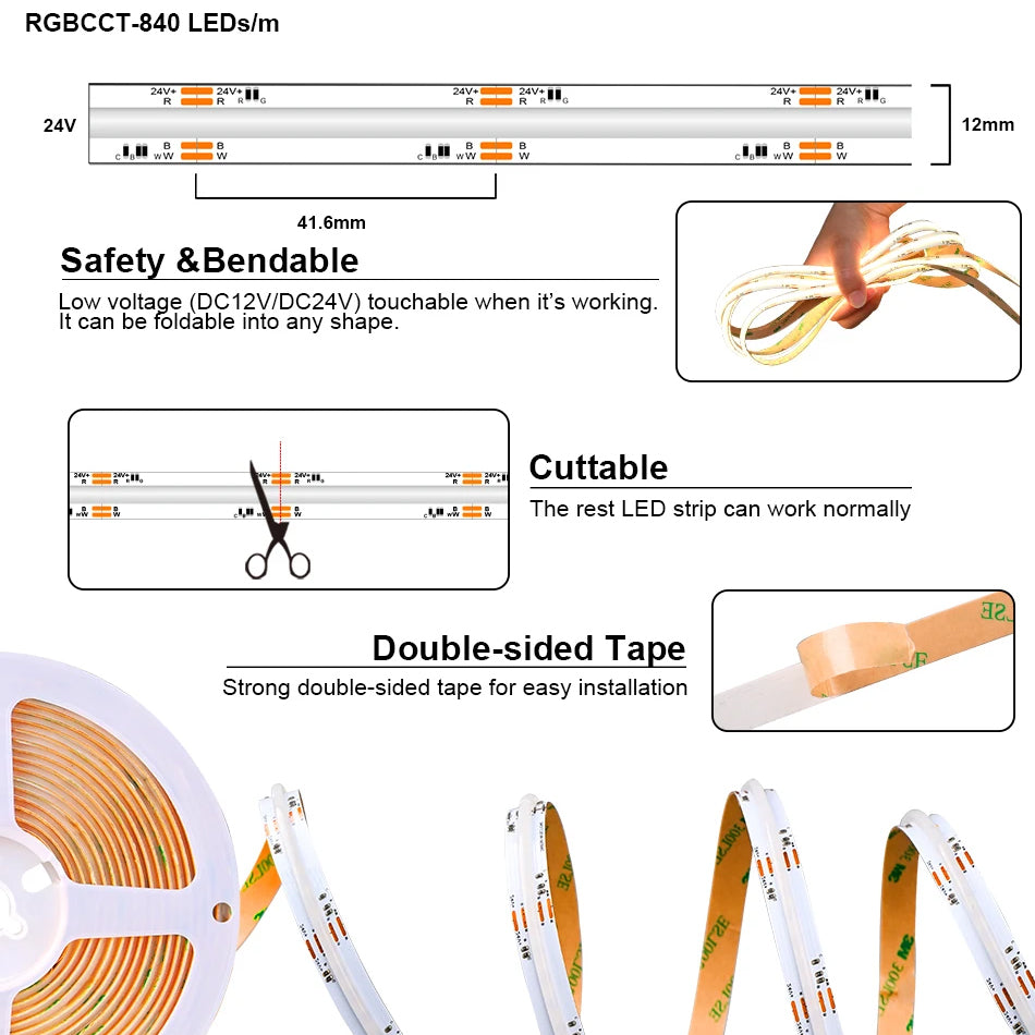 COB RGBCCT LED strip