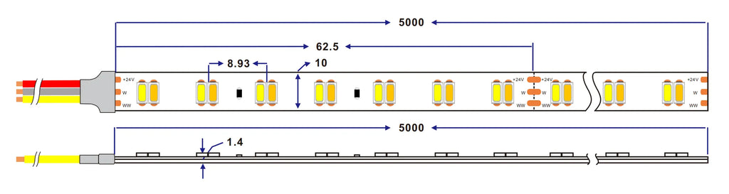 SMD5630 dual color led strip